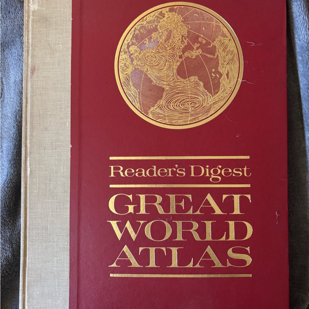 Great World Atlas - Red and Gold Coffee Table Book